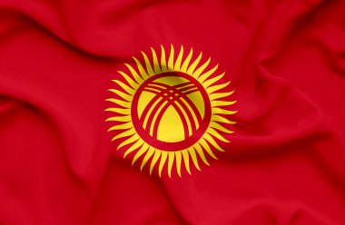 Kırgızistan dalgalanan bayrak