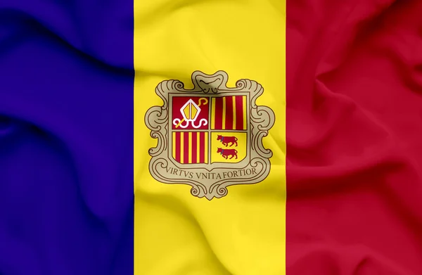 Andorra ondeando bandera —  Fotos de Stock