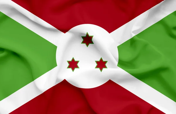 Burundi viftande flagga — Stockfoto