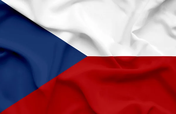 Cseh Köztársaság integetett zászló — Stock Fotó