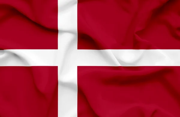 Danmark viftande flagga — Stockfoto