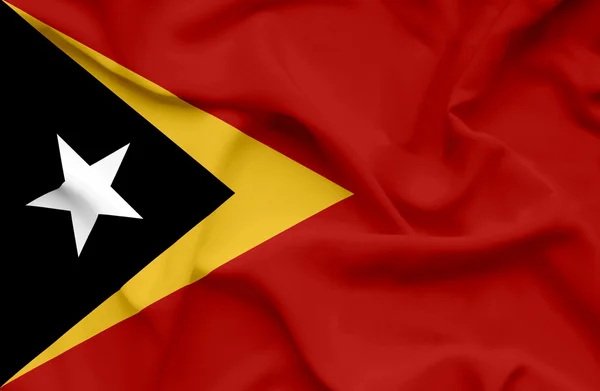 Doğu timor dalgalanan bayrak — Stok fotoğraf