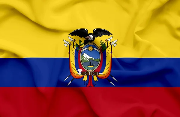 Ekvador dalgalanan bayrak — Stok fotoğraf