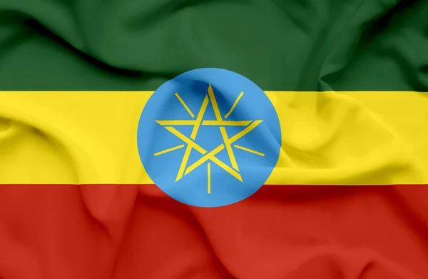 Wapperende vlag van Ethiopië — Stockfoto