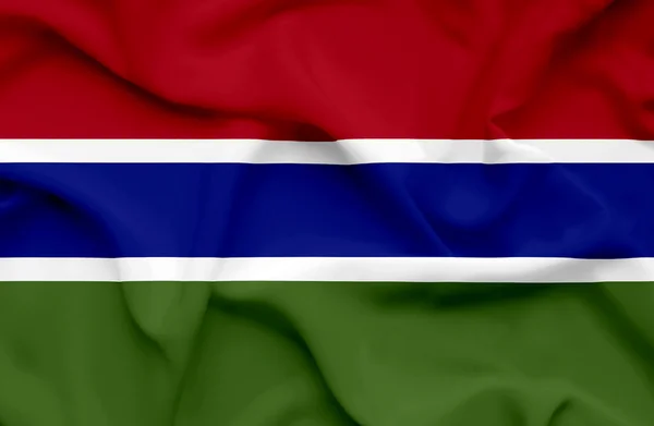 Gambia sventola bandiera — Foto Stock