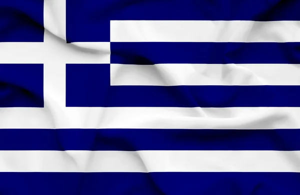 Греция размахивает флагом — стоковое фото