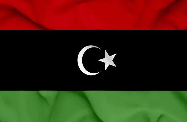Macha flagą Libii — Zdjęcie stockowe