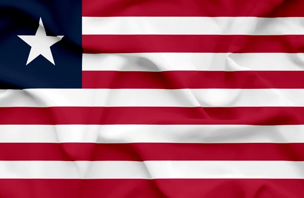 Liberia schwenkt Flagge — Stockfoto