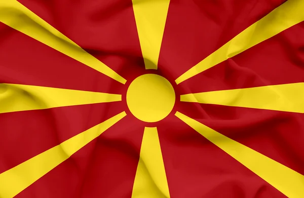 Macedonia ondeando bandera — Foto de Stock