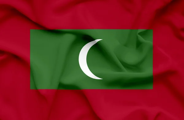 Maldiverna viftande flagga — Stockfoto