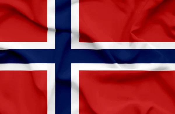 Norwegen schwenkt Flagge — Stockfoto