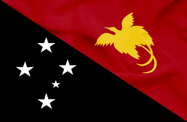 Papua Nya guinea viftande flagga — Stockfoto