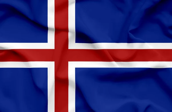 Island viftande flagga — Stockfoto