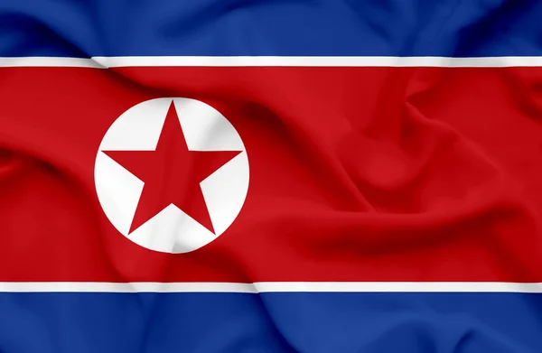 North Korea waving flag — Stock Photo, Image