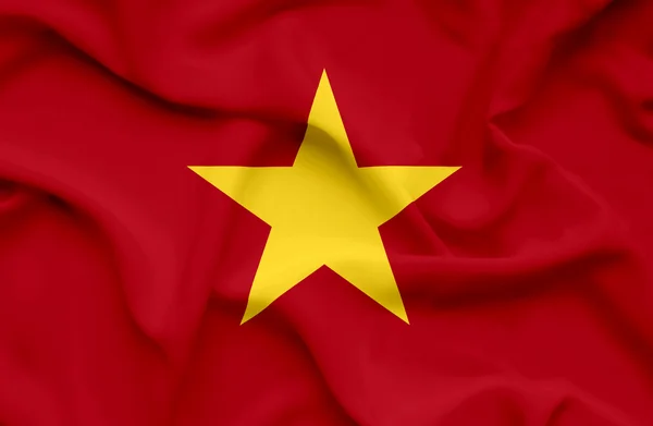 Vietnam schwenkt Flagge — Stockfoto
