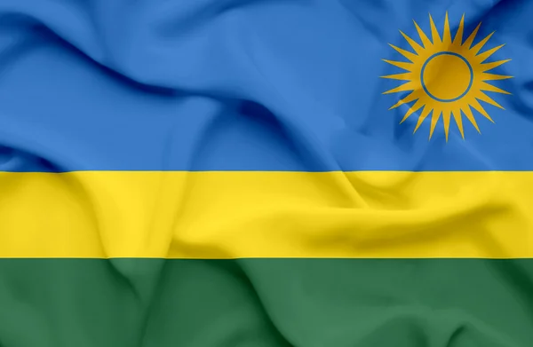 Rwanda viftande flagga — Stockfoto