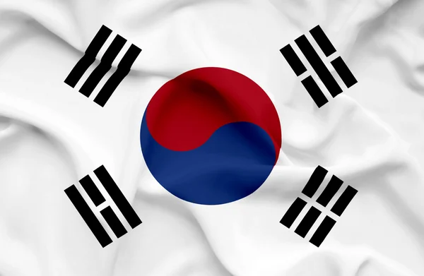 Zuid-Korea zwaaiende vlag — Stockfoto