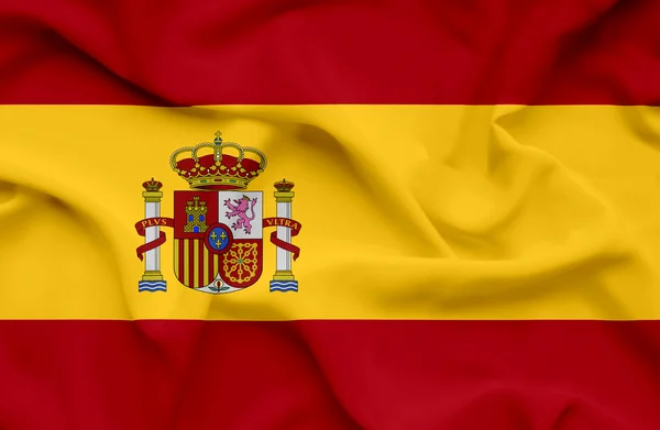 Испания размахивает флагом — стоковое фото