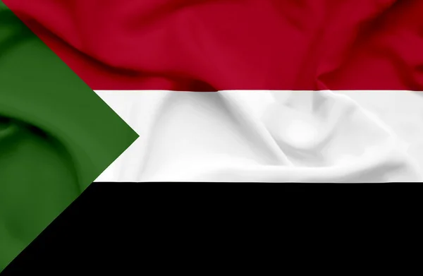 Súdán vlající vlajka — Stock fotografie