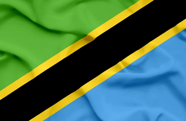 Τανζανία σημαία κυματίζει — Φωτογραφία Αρχείου