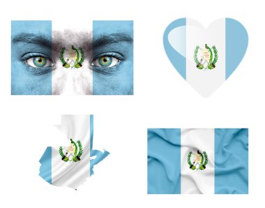 Set of various Guatemala flags