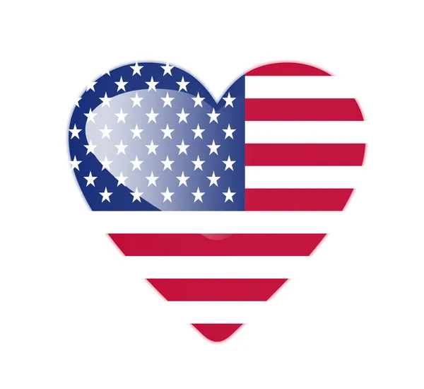 Vereinigte Staaten von Amerika 3d herzförmige Flagge — Stockfoto