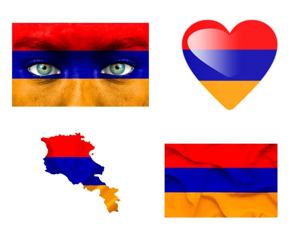 Set of various Armenia flags — Stock Photo, Image