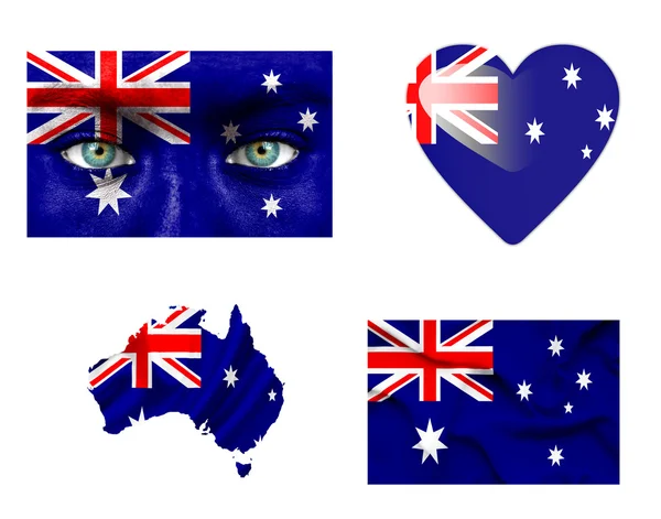 Set of various Australia flags — Stock Photo, Image