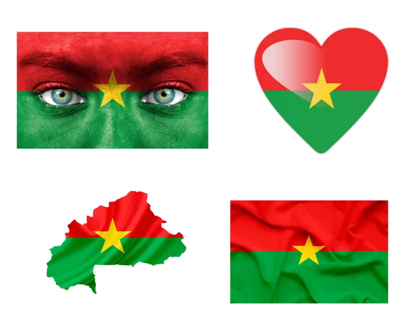 Reeks van verschillende vlaggen van burkina faso — Stockfoto