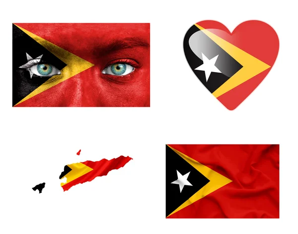 Set of various East Timor flags — Stock Photo, Image