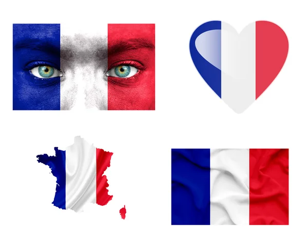Set de varias banderas de Francia —  Fotos de Stock
