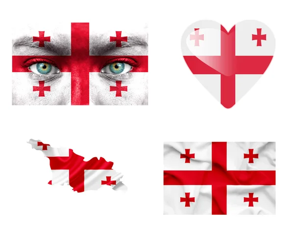 Set of various Georgia flags — Stock Photo, Image