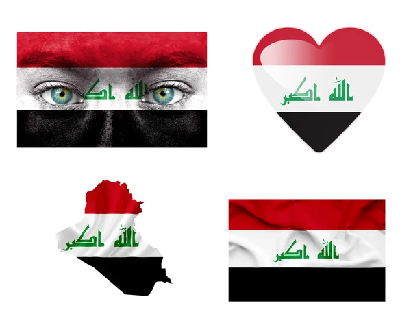 Uppsättning olika Irak flaggor — Stockfoto