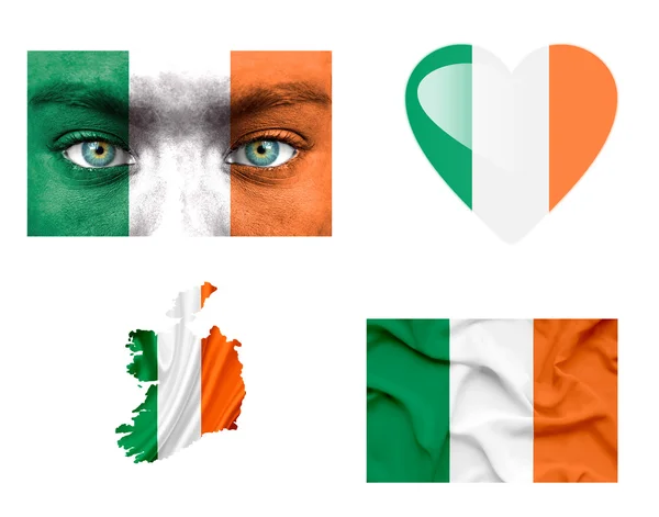 Uppsättning olika Irland flaggor — Stockfoto