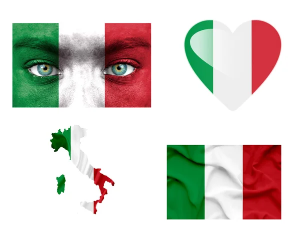 Set di bandiere varie Italia — Foto Stock