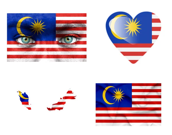 Set of various Malaysia flags — Stock Photo, Image