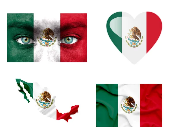 Set of various Mexico flags — Stock Photo, Image