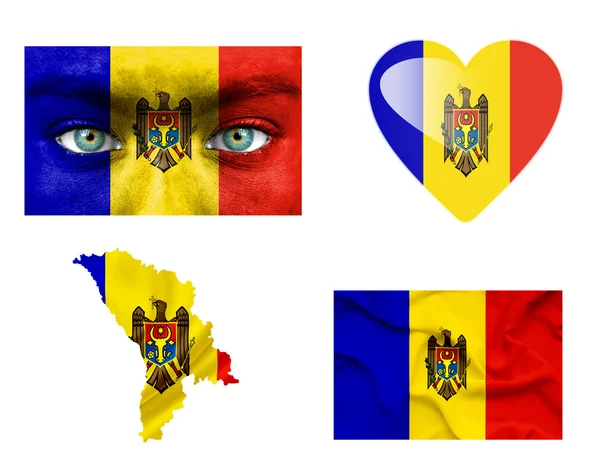 Set of various Moldavia flags — Stock Photo, Image