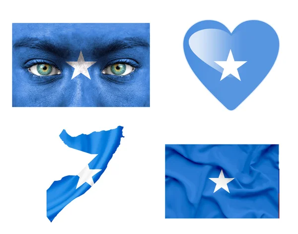 Zbiór różnych flag Somalii — Zdjęcie stockowe