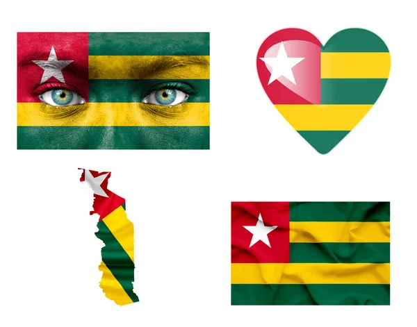 Ensemble de différents drapeaux du Togo — Photo