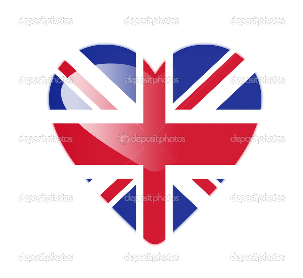 United Kingdom 3D heart shaped flag