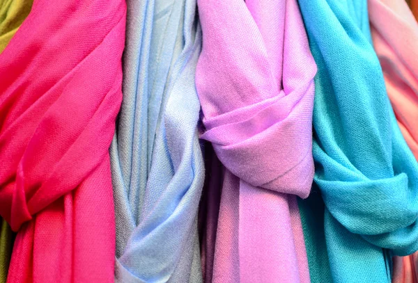 Colorful scarfs background — Stock Photo, Image