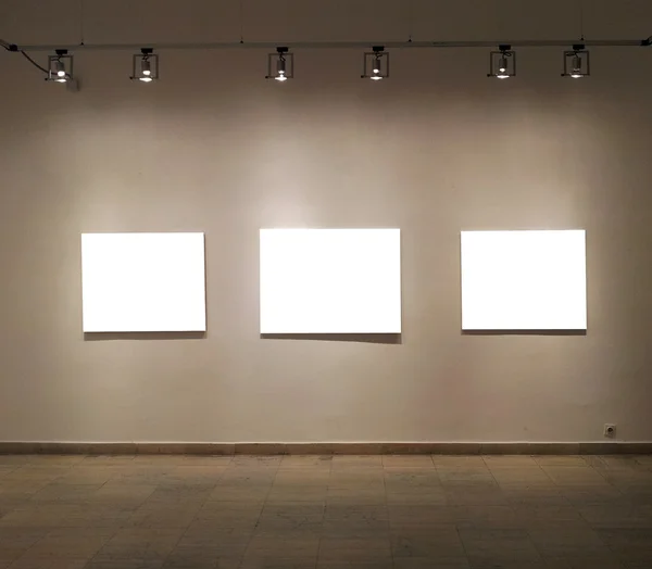 Empty frames in gallery room — Stock Photo, Image