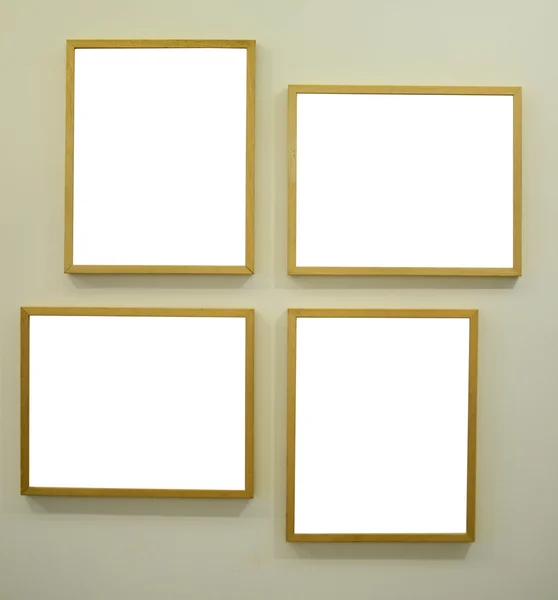 Gallery room with empty frames — Stock Photo, Image