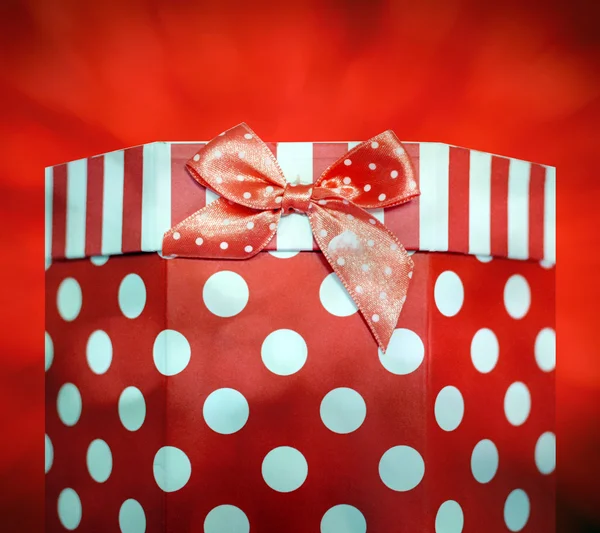 Red gift box - Christmas concept — Stock Photo, Image