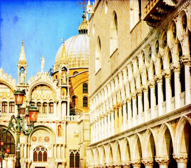 Vintage görüntüsü san marco Meydanı - Venedik İtalya
