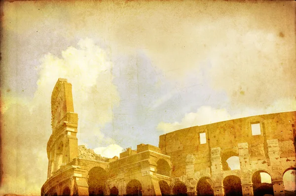 Coloseum in rome vintage briefkaart — Stockfoto