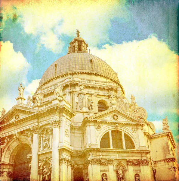 Vintage bild santa Maria della salute kyrka - Venedig Italien — Stockfoto