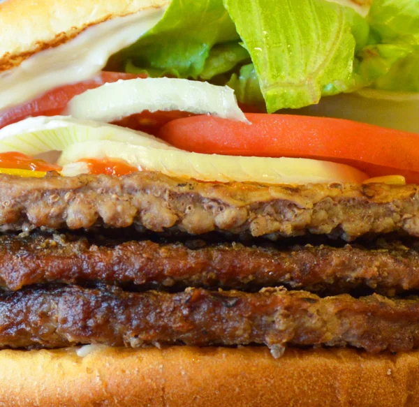 Burger macro shot — Stock Photo, Image