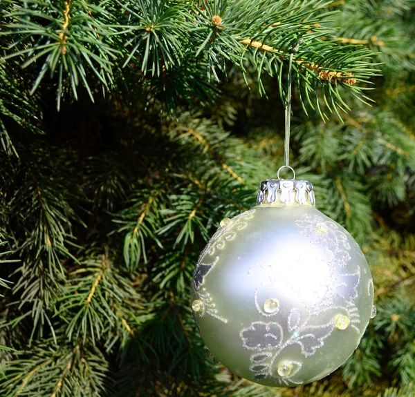 Ornament on Christmas tree closeup — Stock Photo, Image